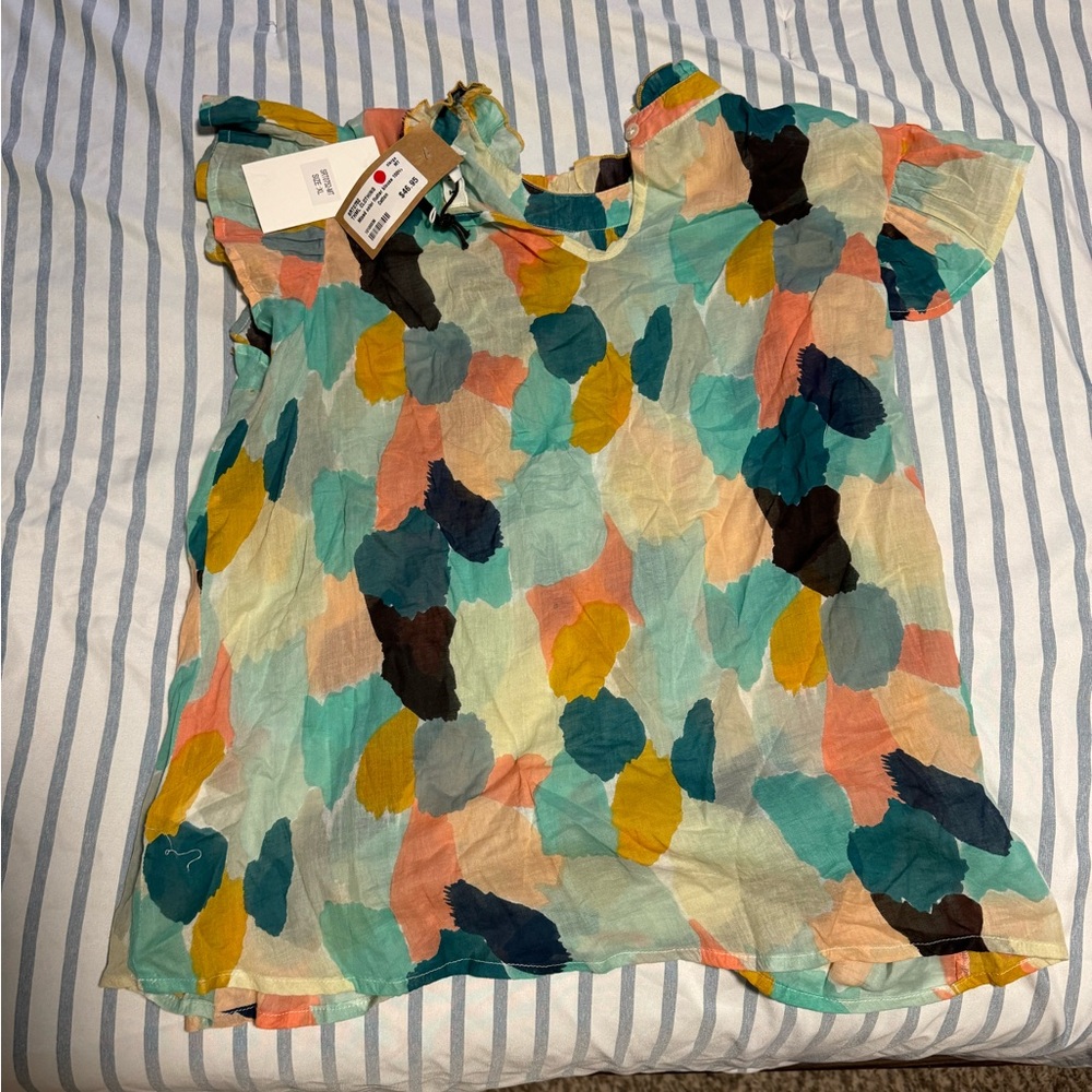 THML mixed color flutter blouse 100% cotton